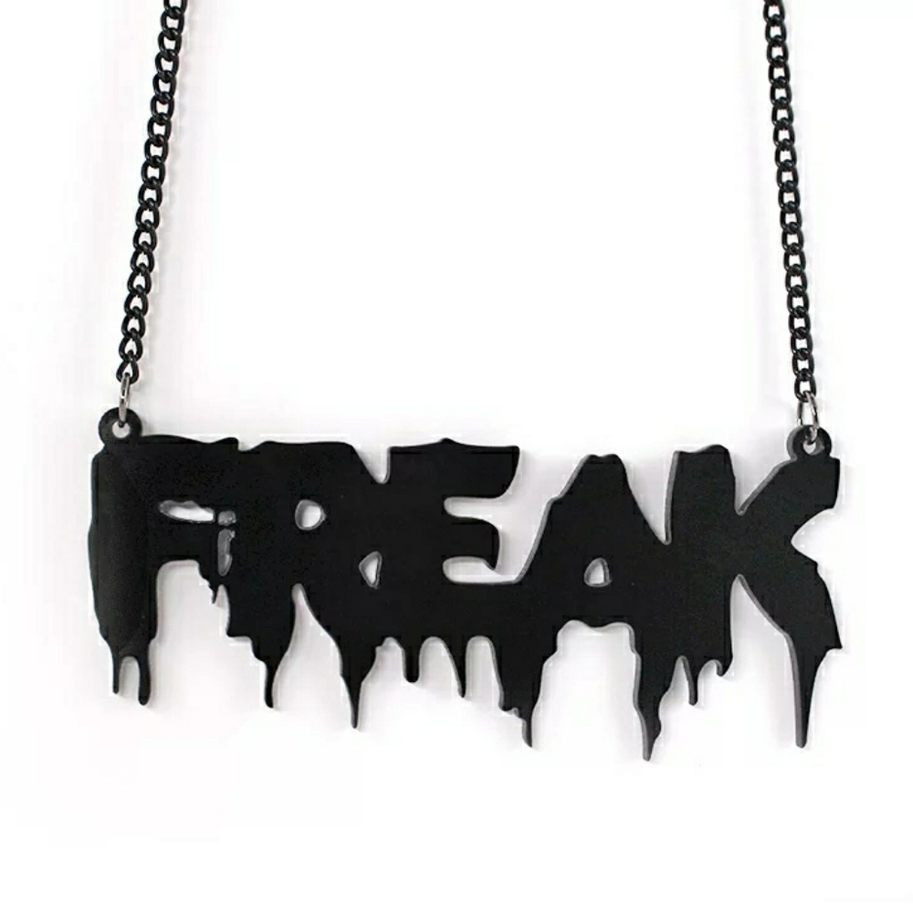 Freak Statement Chain Pendant Necklace Goth